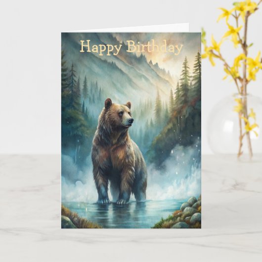 Carte Brown Bear  (Fleur jaune)