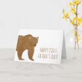 Carte Brown Bear Bonne Première Fête des pères (Fleur jaune)