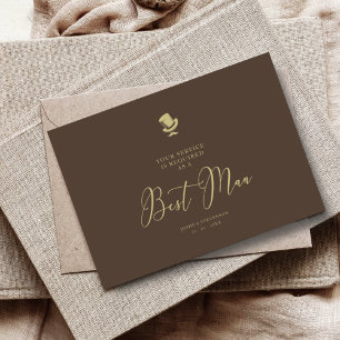Carte Brown Best Man Chic Mariage Simple Proposition Car