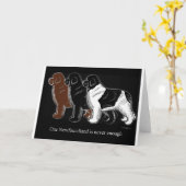 Carte Brown Black and Landseer Newfoundland (Fleur jaune)