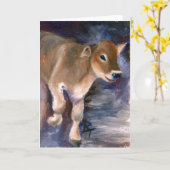 Carte Brown blanche pour veau suisse (Fleur jaune)