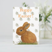 Carte Brown Bunny Pâques Plat (Debout devant)
