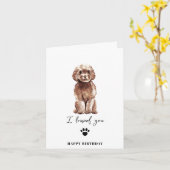 Carte Brown caniche chien maman chiot animaux Anniversai (Fleur jaune)