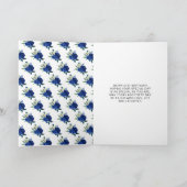 Carte Brown Cheveux Princess Navy Floral Anniversaire (Intérieur)