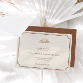 Carte Brown classique/Ecru Mariage Monogramme Enregistre