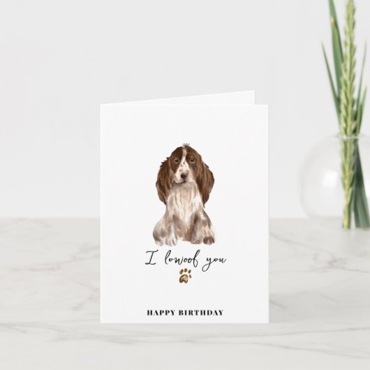 Carte Brown Cocker Espagnol Chien Chien Paw Chiot Animau (Devant)