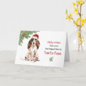 Carte Brown Cocker Spaniel Noël du chien dans Funny (Fleur jaune)