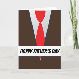 Carte Brown couleur rouge cravate fête des pères