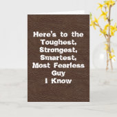 Carte Brown Cuir Tough Guy Bonne Fête des pères (Fleur jaune)