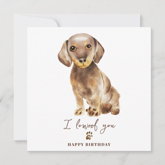 Carte Brown Dachshund Chien maman Chiot Animaux Annivers (Devant)