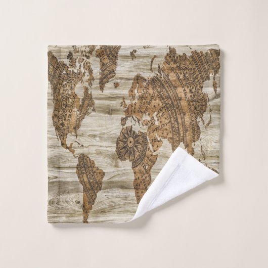 Carte Brown de l'empreinte mondiale (Gant de toilette)