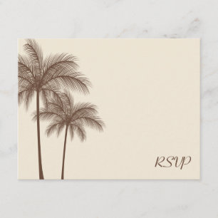 Carte Brown de réponse de mariage du palmier RSVP