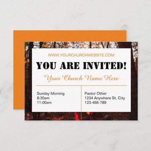 Carte Brown d'invitation de l'église (Devant / Derrière)