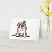 Carte Brown en blanc anglais Bulldog Sit Joty (Fleur jaune)