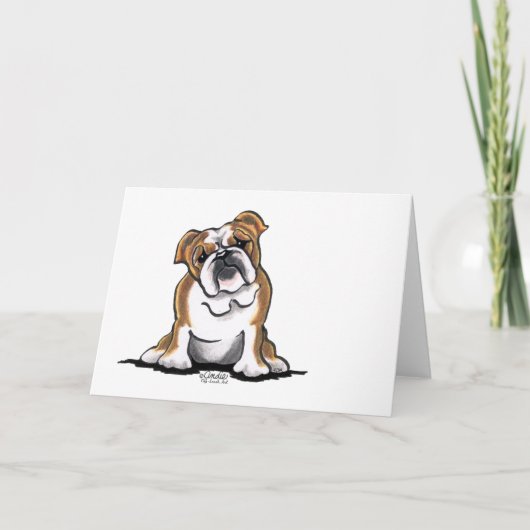 Carte Brown en blanc anglais Bulldog Sit Joty (Devant)