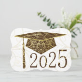Carte Brown et Gold Floral Casquette 2025 (Debout devant)