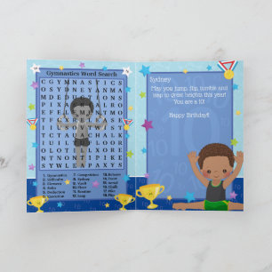 Carte Brown Garçons Gymnastique Word Rechercher Joyeux A