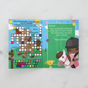 Carte Brown Girls Equestria Secret Message Anniversaire