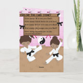 Carte Brown Girls Karate Secret Message Joyeux anniversa (Dos)