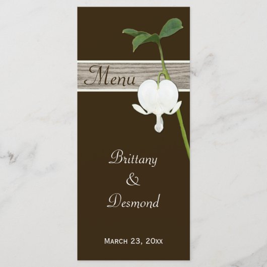 Carte Brown, Green Bleeding Heart Menu Card (Devant)