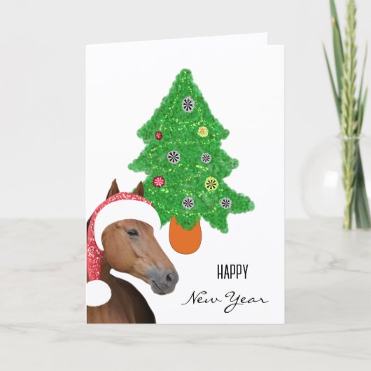 Carte Brown horse for New Year (Devant)