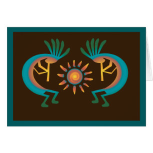 Carte Brown Kokopelli Sun Southwest Turquoise