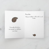 Carte Brown Rock Slice Shell Fossile Blanc Anniversaire (Intérieur)