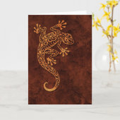 Carte Brown Stone Climbing Gecko (Fleur jaune)