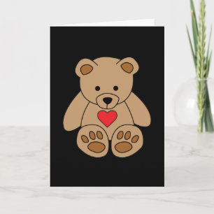 Carte Brown Teddy Bear Coeur Saint Valentin Je t'aime