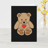 Carte Brown Teddy Bear Coeur Saint Valentin Je t'aime (Fleur jaune)