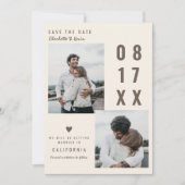 Carte Brown terre cuite enregistrer la date mariage 2 ph (Devant)