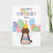 Carte Brown Tuxedo Cockapoo Cavapoo Chien Joyeux Anniver (Devant)
