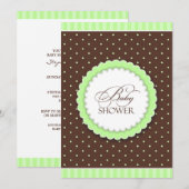 Carte Brown  verte baby shower (Devant / Derrière)
