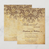 Carte Brown vintage pour le dîner (Devant / Derrière)