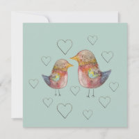 Bruant bleu dans l'amour aquarelle art