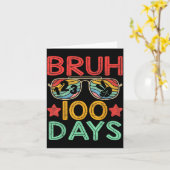 Carte Bruh 100 Days Of School 100th Day Of School Retro (Fleur jaune)