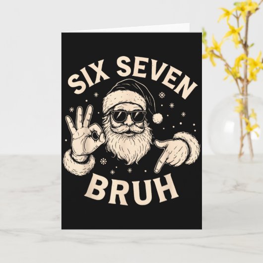 Carte Bruh 67 Christmas Santa Six Seven 6 7 Boys Christm (Fleur jaune)
