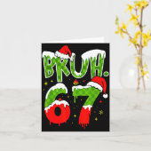 Carte Bruh 67 Meme Six Seven Funny Christmas Gen Z Alpha (Fleur jaune)