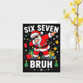 Carte Bruh 67 Six Seven Santa Dabbing Christmas (Fleur jaune)