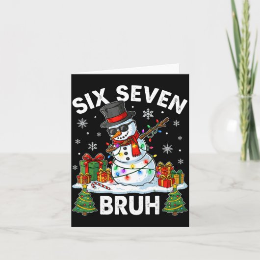 Carte Bruh 67 Six Seven Snowman Dabbing Christmas 6 7 Bo (Devant)