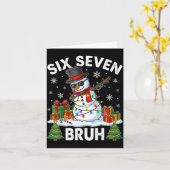Carte Bruh 67 Six Seven Snowman Dabbing Christmas 6 7 Bo (Fleur jaune)