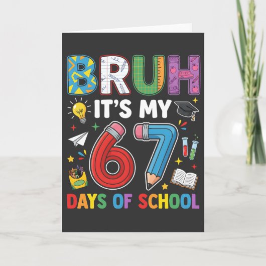 Carte Bruh 6 7 Jours Rétro Drôle (Devant)