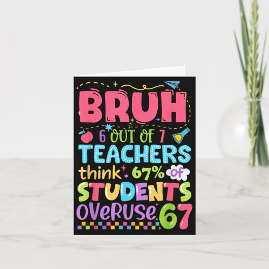 Carte Bruh 6 Out Of 7 Teachers Think 67% Of Students Ove (Devant)