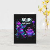 Carte Bruh C'Est Mon Anniversaire Llama Pinata Boy Girl (Fleur jaune)