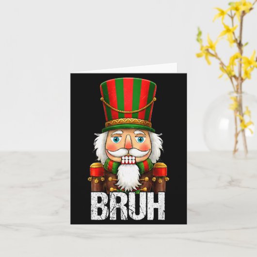 Carte Bruh Christmas Nutcracker Santa Claus Holiday Xmas (Fleur jaune)