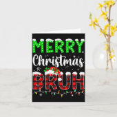 Carte Bruh Christmas Red Plaid Teens Boys Kids Xmas Paja (Fleur jaune)