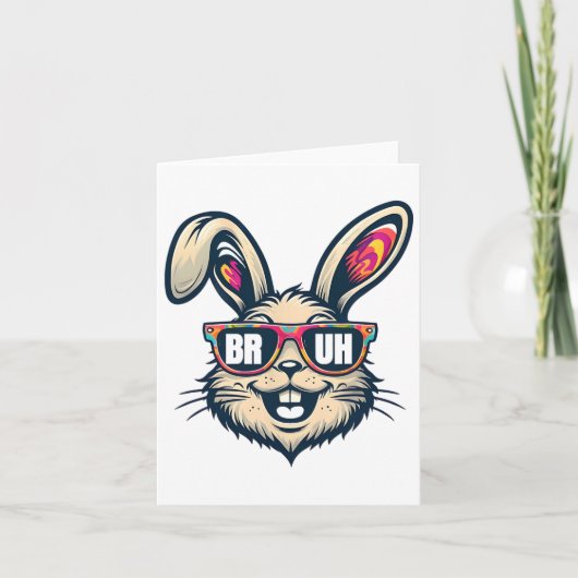Carte Bruh Dabbing Bunny Pâques drôle Mens Enfants Garço (Devant)