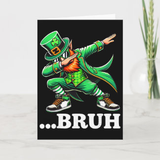Carte Bruh Dabbing Leprechaun Funny Meme Kids Boys St Pa