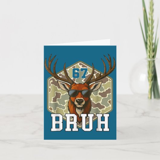 Carte Bruh Deer 67 Funny Deer Hunting Camo Hat Youth Tee (Devant)