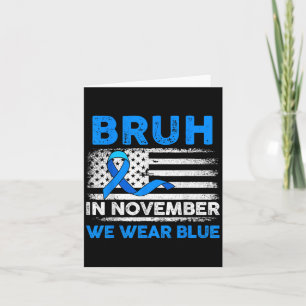 Carte Bruh En Novembre Nous Portons Le Ruban Bleu Vintag